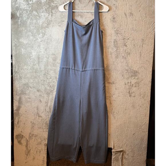 Nap Loungewear Blue Drawstring Relaxed Fit Wide Leg Jumpsuit Size Medium New - Picture 1 of 8